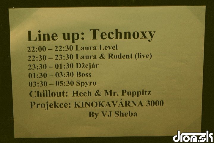 Line up - Technoxy
